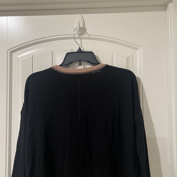 New Serena Williams Color Block Long Sleeve Tunic Black Tan Shirt Blouse Size S - Picture 6 of 6